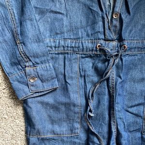 Denim Jumpsuit lightweight Coveralls Pockets! S